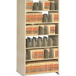 Tennsco Imperial Open Double Entry Starter Shelving Unit, Supports 400 lb., Sand, 76"H x 48"W x 24"D