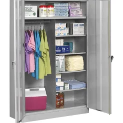 Tennsco® Jumbo Combination Steel Storage Cabinet, Light Gray, 78H x 48W x 24"D