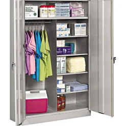 Tennsco® Jumbo Combination Steel Storage Cabinet, Light Gray, 78H x 48W x 24"D