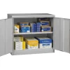 Tennsco Jumbo Counter-Height Storage Cabinet, 2-Shelf, Light Grey, 42"H x 48"W x 24"D