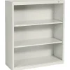 Tennsco 3-Shelf 40"H Metal Bookcase, Putty (110058)