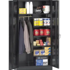 Tennsco Standard Combination Cabinet, 6-Shelf, 1 Closet, Black, 72"H x 36"W x 24"D
