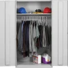 Tennsco Standard Wardrobe Cabinet, 1-Shelf and Coat Rod, Light Gray, 72"H x 36"W x 24"D