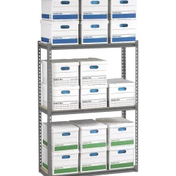 Tennsco Z-Line Record Archive Shelving Unit, Supports 6,000 lb., Medium Grey, 60"H x 69"W x 30"D