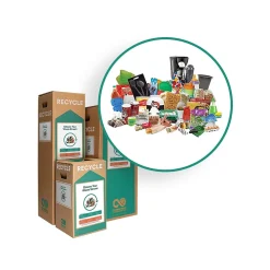 TerraCycle Cardboard Kitchen Separation Recycling Box, 36 Gallon, White and Green (790)