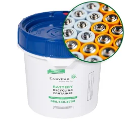 Terracycle Regulated Waste Plastic EasyPak Alkaline Battery Recycling Container, 0.6 Gallon, White (510-2600)