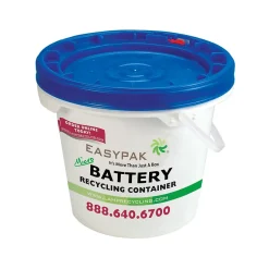 Terracycle Regulated Waste Plastic EasyPak Micro Battery Recycling Container, 0.6 Gallon, White (510-2000)