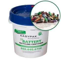 Terracycle Regulated Waste Plastic EasyPak Mini Battery Recycling Container, 1 Gallon, White (510-2100)