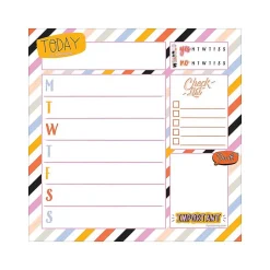 TF Publishing Super Stripe Memo Desk Pad, 7.75" x 7.75", Multicolor, 26 Sheets/Pad (99-5942)