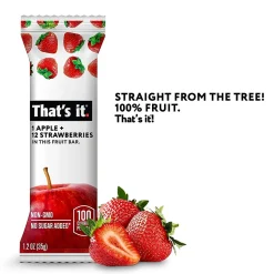 THAT'S IT Gluten Free Apple & Strawberry Nutrition Bar, 1.2 oz., 12 Bars/Box (307-00238)