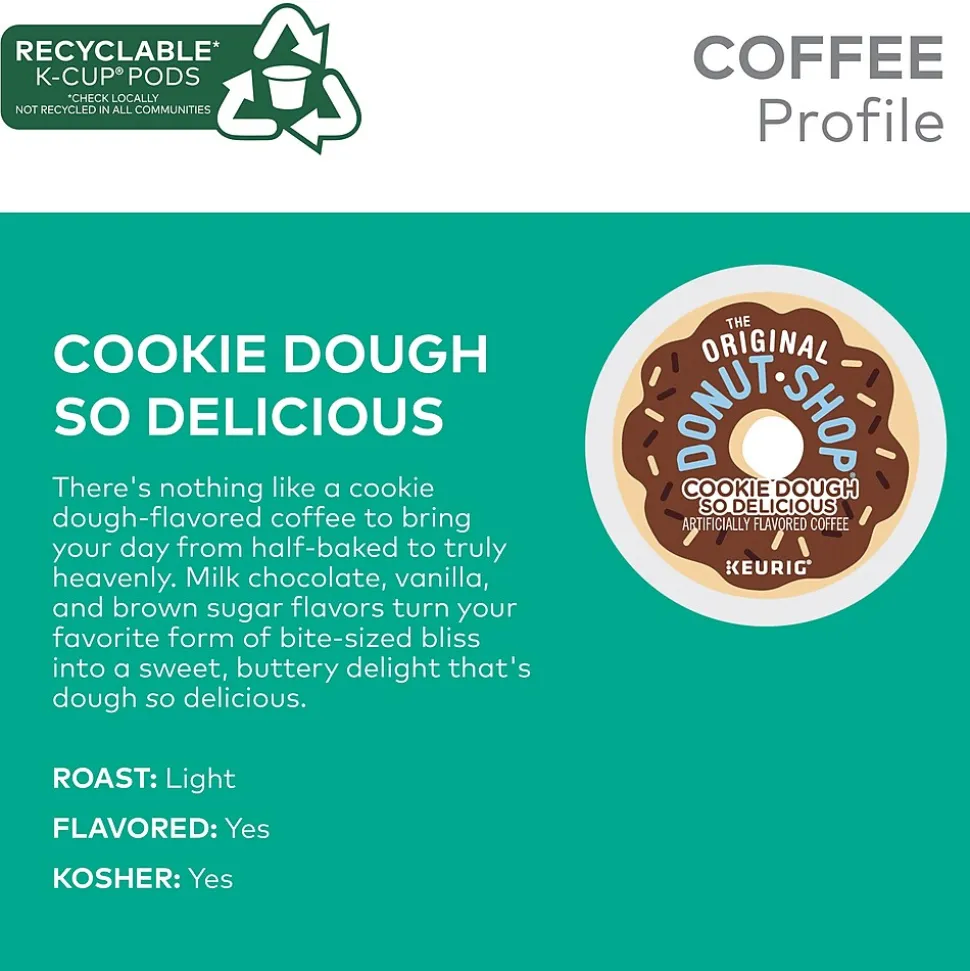 The Original Donut Shop Cookie Dough So Delicious Coffee Keurig® K-Cup® Pods, Light Roast, 24/Box (5000666665)