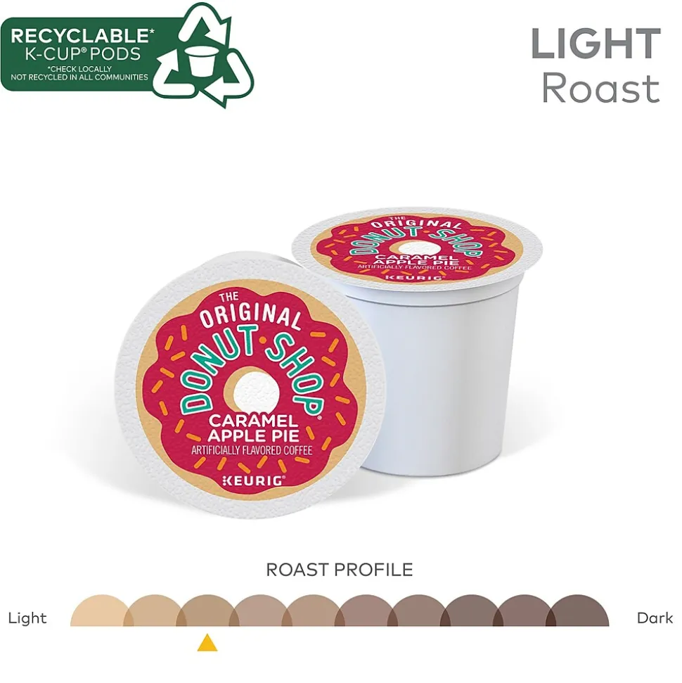 The Original Donut Shop Caramel Apple Pie Coffee, Keurig K-Cup Pod, Light Roast, 24/Carton (5000355500)