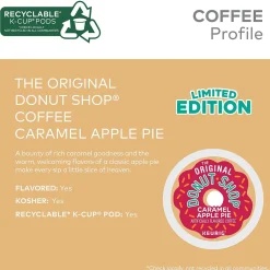The Original Donut Shop Caramel Apple Pie Coffee, Keurig K-Cup Pod, Light Roast, 24/Carton (5000355500)