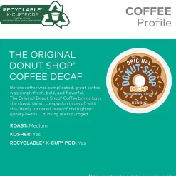 The Original Donut Shop Decaf Coffee, Keurig K-Cup Pod, Medium Roast, 96/Carton (60224-01CT)