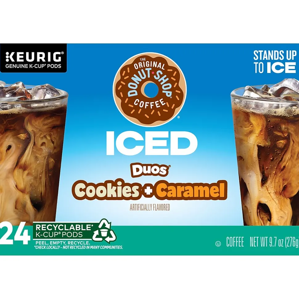 The Original Donut Shop Iced Duos Cookies + Caramel Iced Coffee Keurig® K-Cup® Pods, Medium Roast, 96/Carton (5000373021CT)
