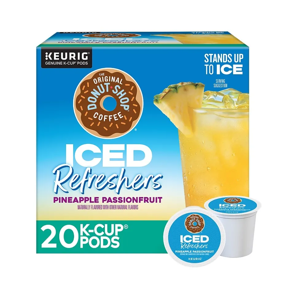 The Original Donut Shop Iced Refreshers Pineapple Passion Fruit Infused Water, Keurig® K-Cup® Pods, 20/Box (5000379381)
