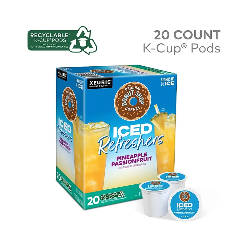 The Original Donut Shop Iced Refreshers Pineapple Passion Fruit Infused Water, Keurig® K-Cup® Pods, 20/Box (5000379381)