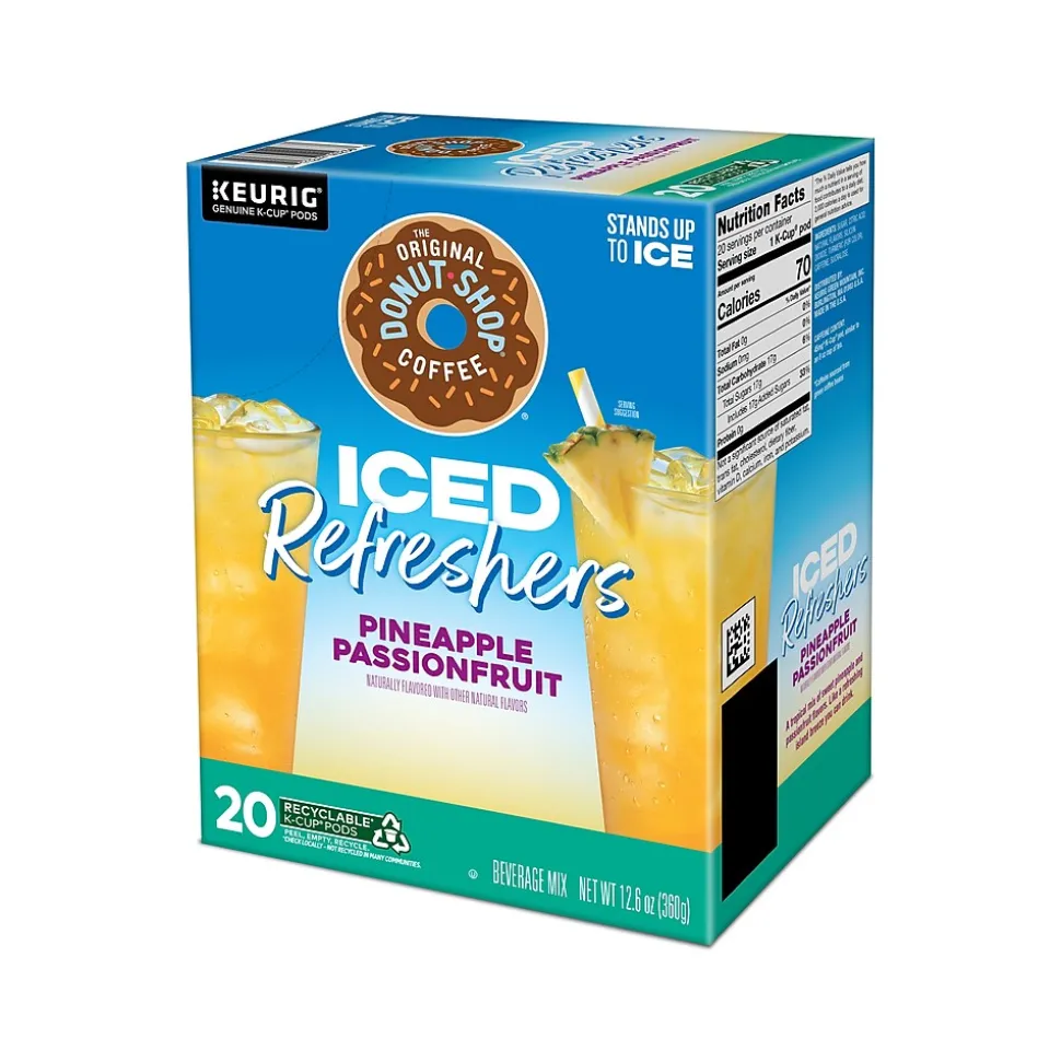 The Original Donut Shop Iced Refreshers Pineapple Passion Fruit Infused Water, Keurig® K-Cup® Pods, 20/Box (5000379381)