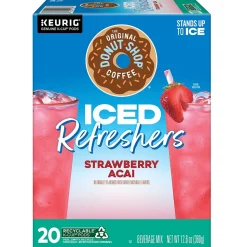The Original Donut Shop Iced Refreshers Strawberry Acai Infused Water, Keurig® K-Cup® Pods, 80/Carton (5000379382CT)