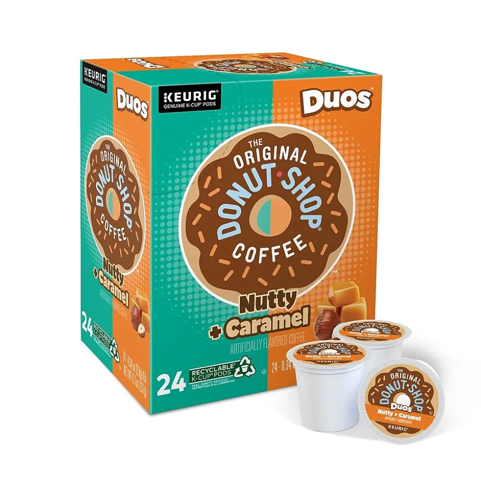 The Original Donut Shop Nutty + Caramel Coffee, Medium Roast, 0.34 oz. Keurig® K-Cup® Pods, 24/Box (374764)
