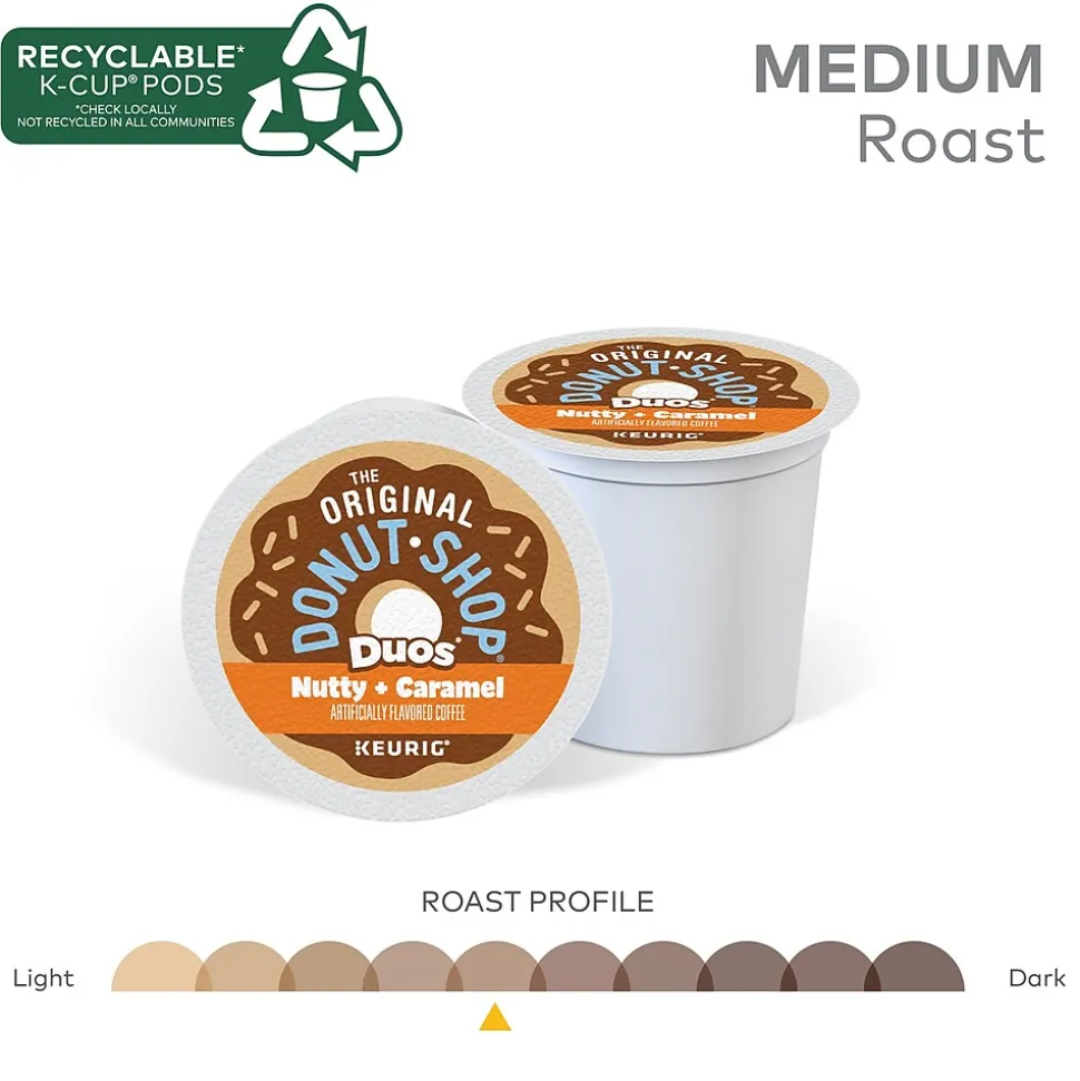 The Original Donut Shop Nutty + Caramel Coffee, Medium Roast, 0.34 oz. Keurig® K-Cup® Pods, 24/Box (374764)