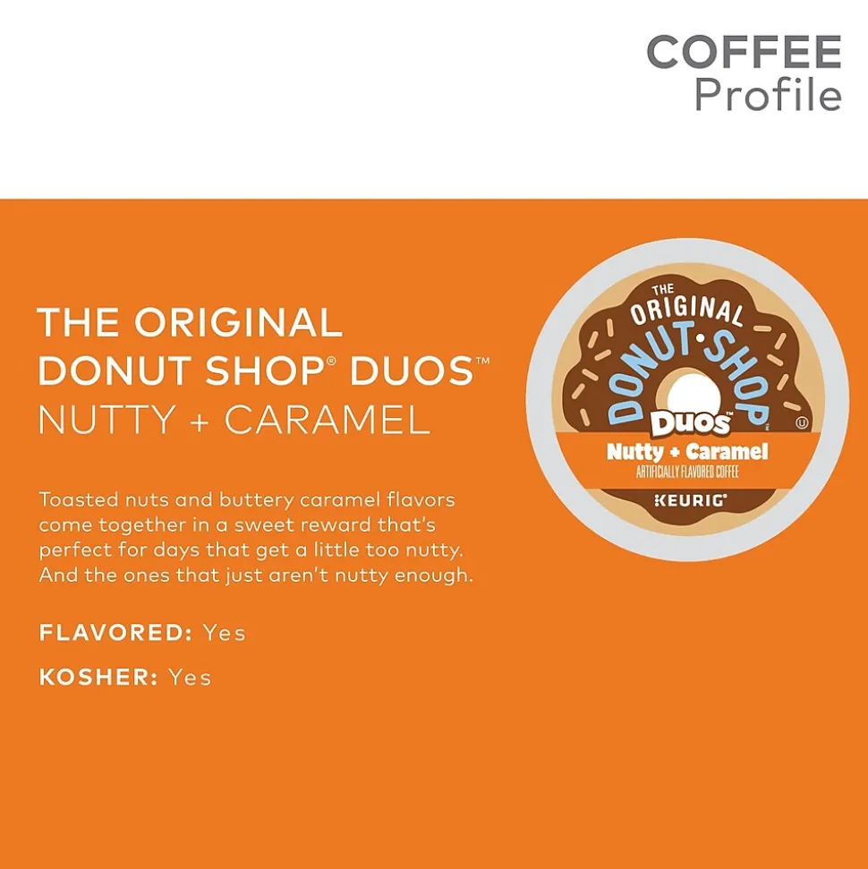 The Original Donut Shop Nutty + Caramel Coffee, Medium Roast, 0.34 oz. Keurig® K-Cup® Pods, 24/Box (374764)