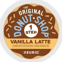 The Original Donut Shop One Step Vanilla Latte Coffee Keurig® K-Cup® Pods, Light Roast, 20/Box (381779)