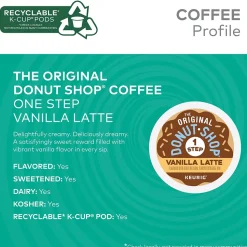 The Original Donut Shop One Step Vanilla Latte Coffee Keurig® K-Cup® Pods, Light Roast, 20/Box (381779)