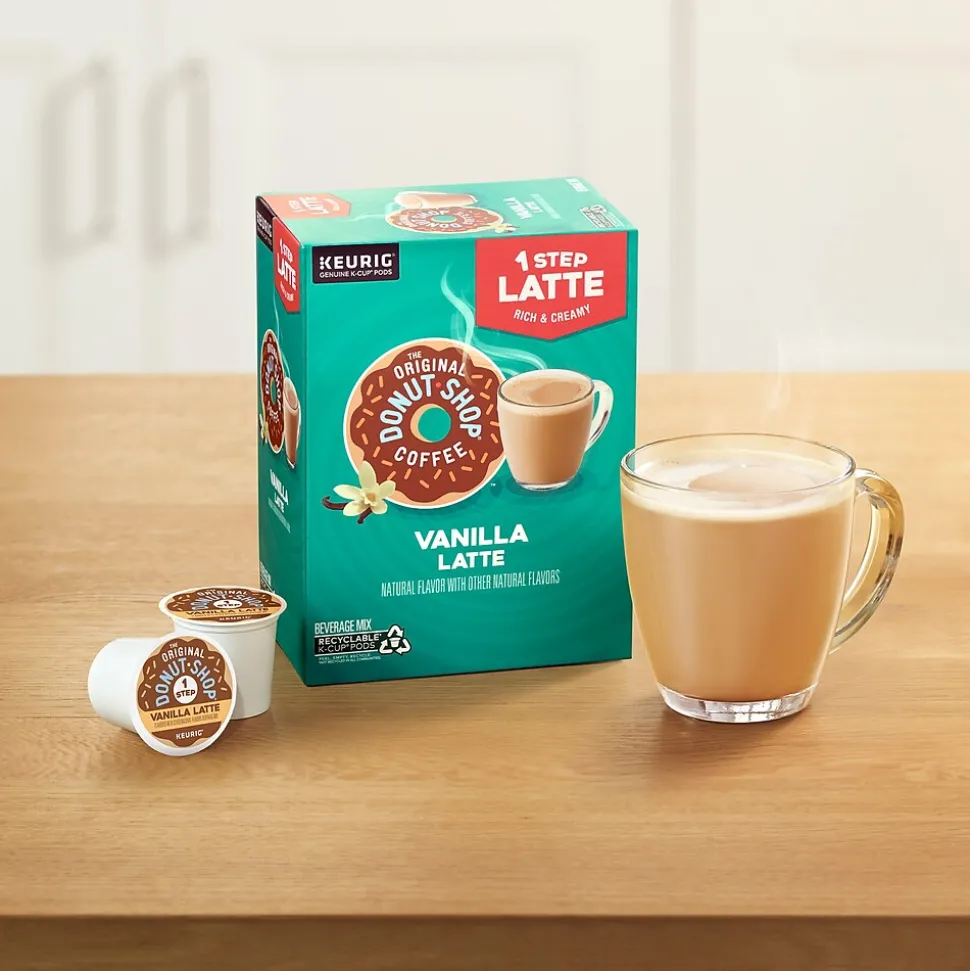 The Original Donut Shop One Step Vanilla Latte Coffee Keurig® K-Cup® Pods, Light Roast, 20/Box (381779)