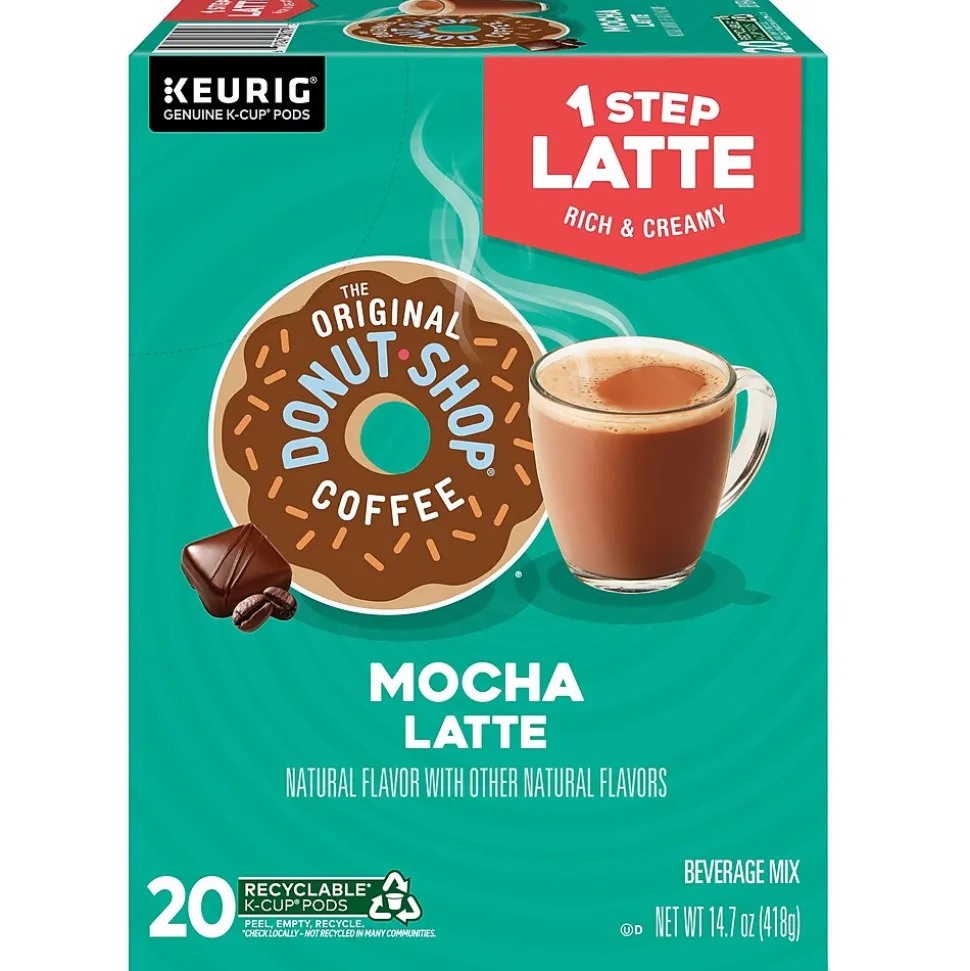 The Original Donut Shop One Step Mocha Latte Coffee Keurig® K-Cup® Pods, Light Roast, 20/Box (381793)