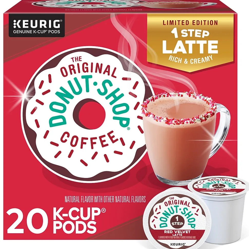 The Original Donut Shop One-Step Red Velvet Latte Coffee, Keurig® K-Cup® Pod, Dark Roast, 20/Box (5000362053)