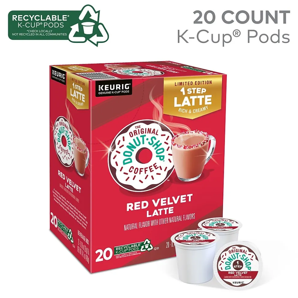 The Original Donut Shop One-Step Red Velvet Latte Coffee, Keurig® K-Cup® Pod, Dark Roast, 20/Box (5000362053)