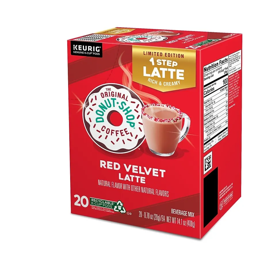 The Original Donut Shop One-Step Red Velvet Latte Coffee, Keurig® K-Cup® Pod, Dark Roast, 20/Box (5000362053)