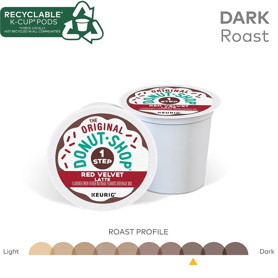 The Original Donut Shop One-Step Red Velvet Latte Coffee, Keurig® K-Cup® Pod, Dark Roast, 20/Box (5000362053)