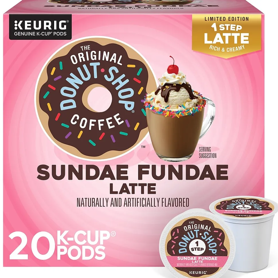 The Original Donut Shop One-Step Sundae Fundae Latte Coffee Keurig® K-Cup® Pods, Dark Roast, 20/Box (5000366594)