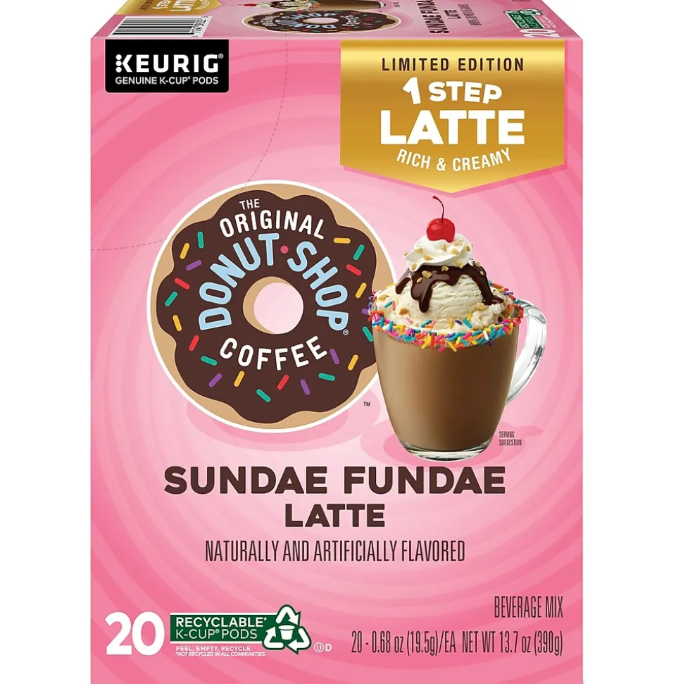 The Original Donut Shop One-Step Sundae Fundae Latte Coffee Keurig® K-Cup® Pods, Dark Roast, 20/Box (5000366594)