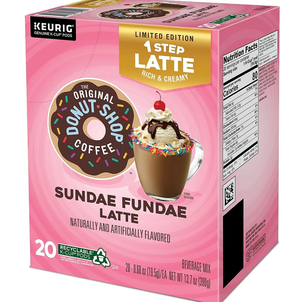 The Original Donut Shop One-Step Sundae Fundae Latte Coffee Keurig® K-Cup® Pods, Dark Roast, 20/Box (5000366594)