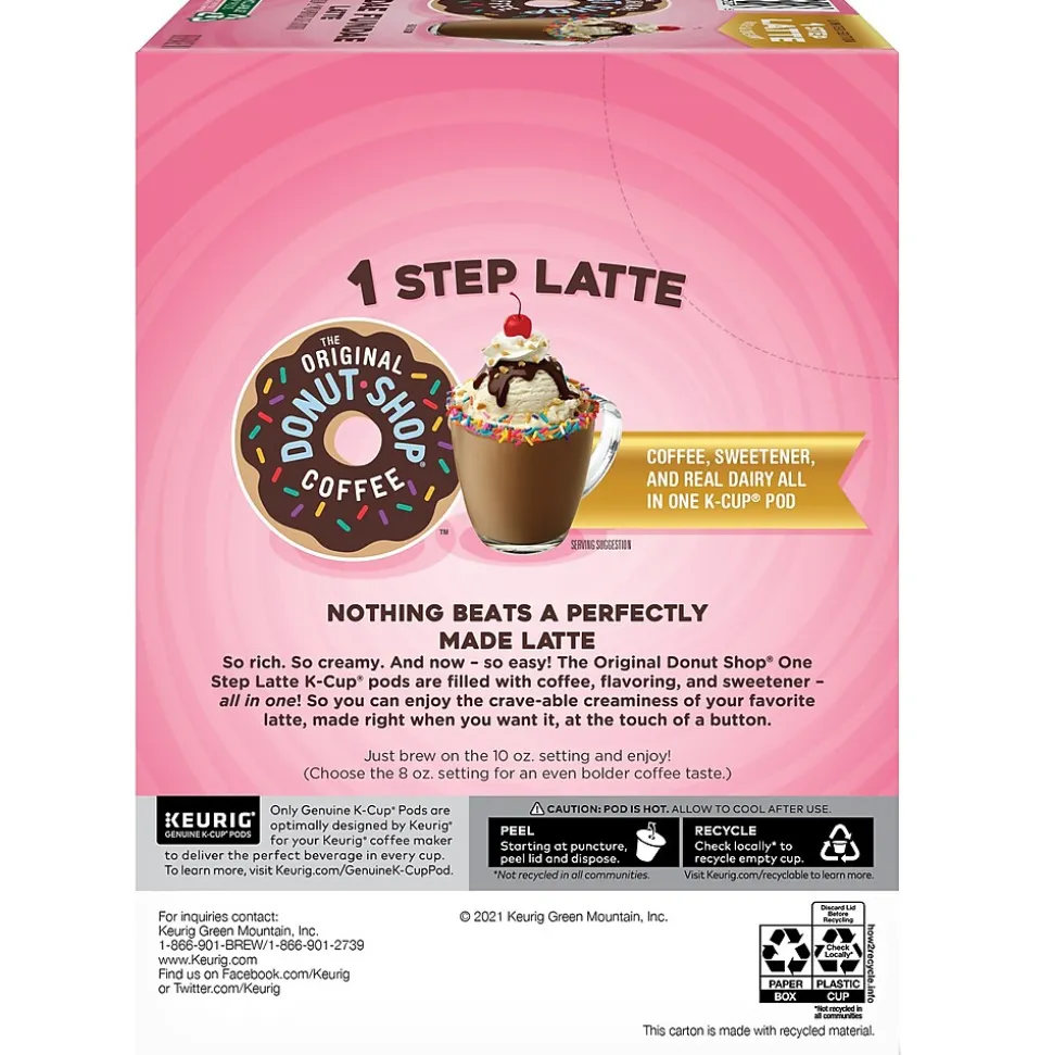The Original Donut Shop One-Step Sundae Fundae Latte Coffee Keurig® K-Cup® Pods, Dark Roast, 20/Box (5000366594)