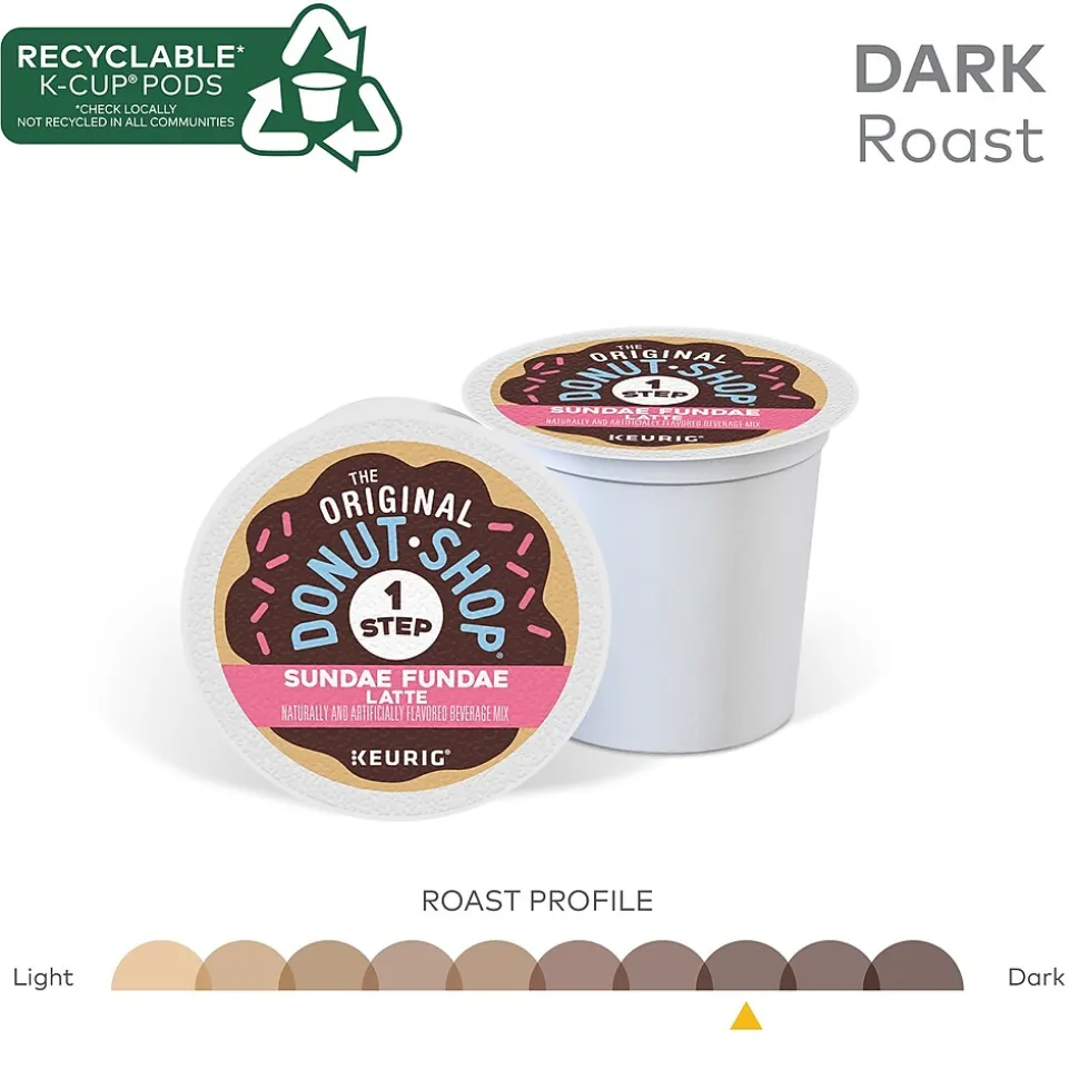 The Original Donut Shop One-Step Sundae Fundae Latte Coffee Keurig® K-Cup® Pods, Dark Roast, 20/Box (5000366594)