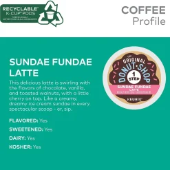 The Original Donut Shop One-Step Sundae Fundae Latte Coffee Keurig® K-Cup® Pods, Dark Roast, 20/Box (5000366594)