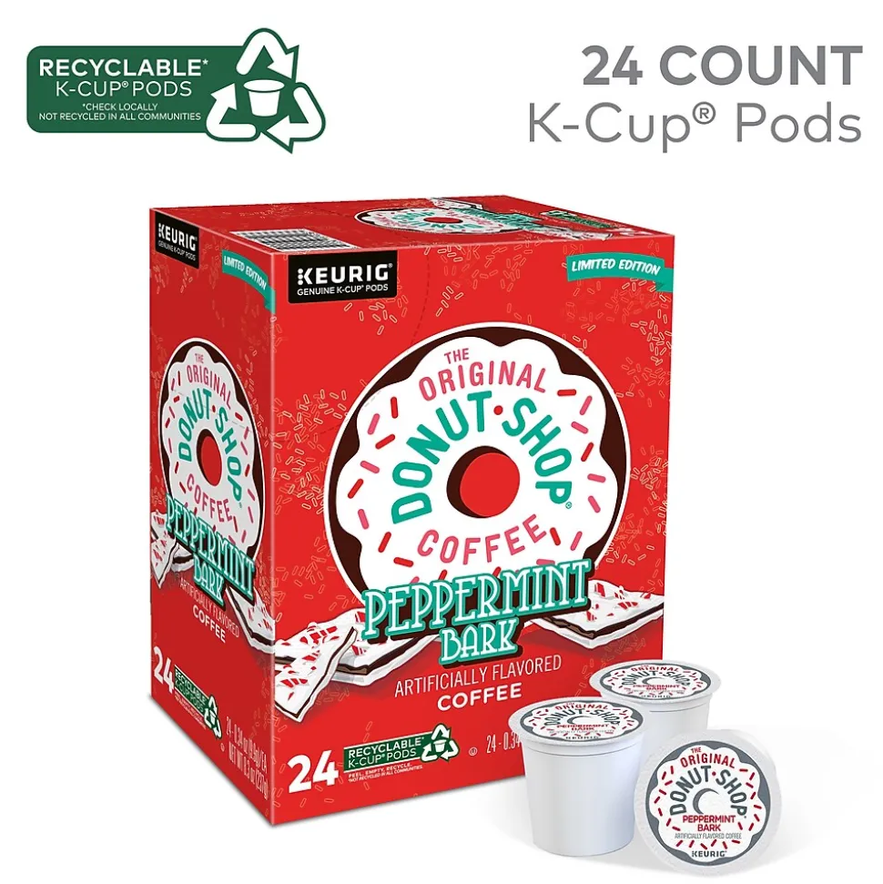 The Original Donut Shop Peppermint Bark Coffee Keurig® K-Cup® Pods, Light Roast, 24/Box (5000201015)