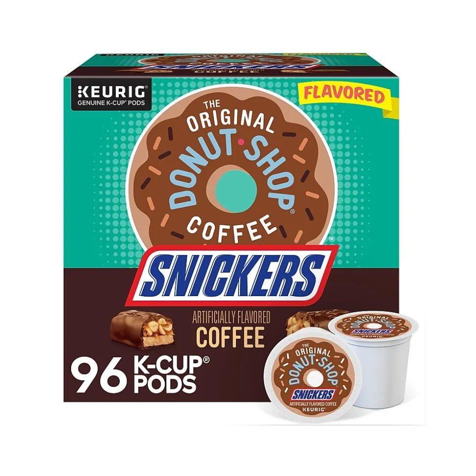 The Original Donut Shop Snickers Coffee Keurig® K-Cup® Pods, Light Roast, 96/Carton (5000367239CT)