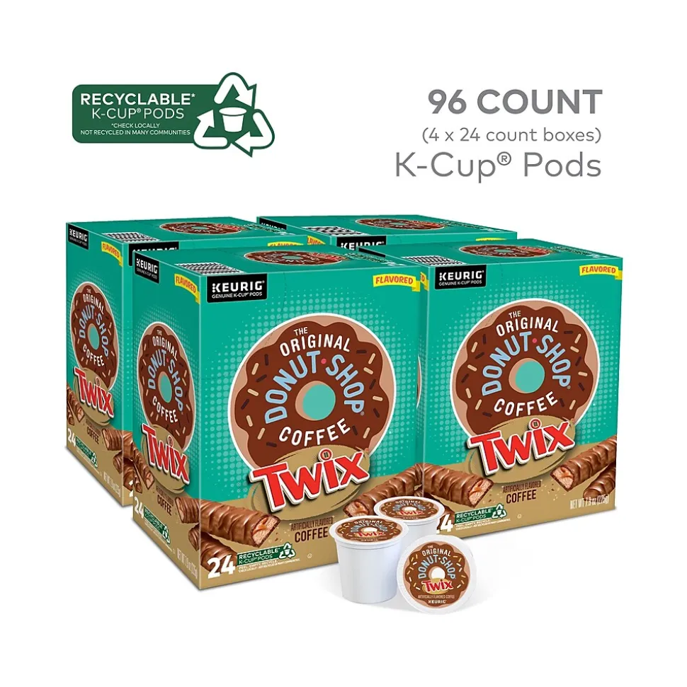 The Original Donut Shop Twix Coffee Keurig K-Cup Pods, Light Roast, 96/Box (5000368824CT)