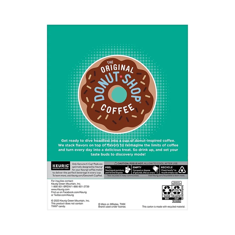 The Original Donut Shop Twix Coffee Keurig K-Cup Pods, Light Roast, 96/Box (5000368824CT)