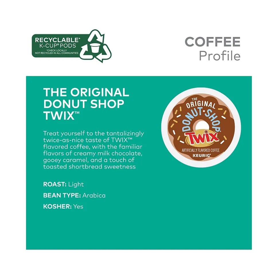 The Original Donut Shop Twix Coffee Keurig K-Cup Pods, Light Roast, 96/Box (5000368824CT)