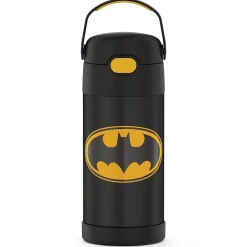 Thermos FUNtainer Batman Stainless Steel Vacuum Insulated Water Bottle, 12 oz., black (THRF4100BM6)