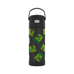 Thermos FUNtainer Minecraft/Pokemon/Electric Blue Stainless Steel Vacuum-Insulated Water Bottle, Assorted Colors, 16 oz.