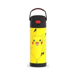 Thermos FUNtainer Minecraft/Pokemon/Electric Blue Stainless Steel Vacuum-Insulated Water Bottle, Assorted Colors, 16 oz.