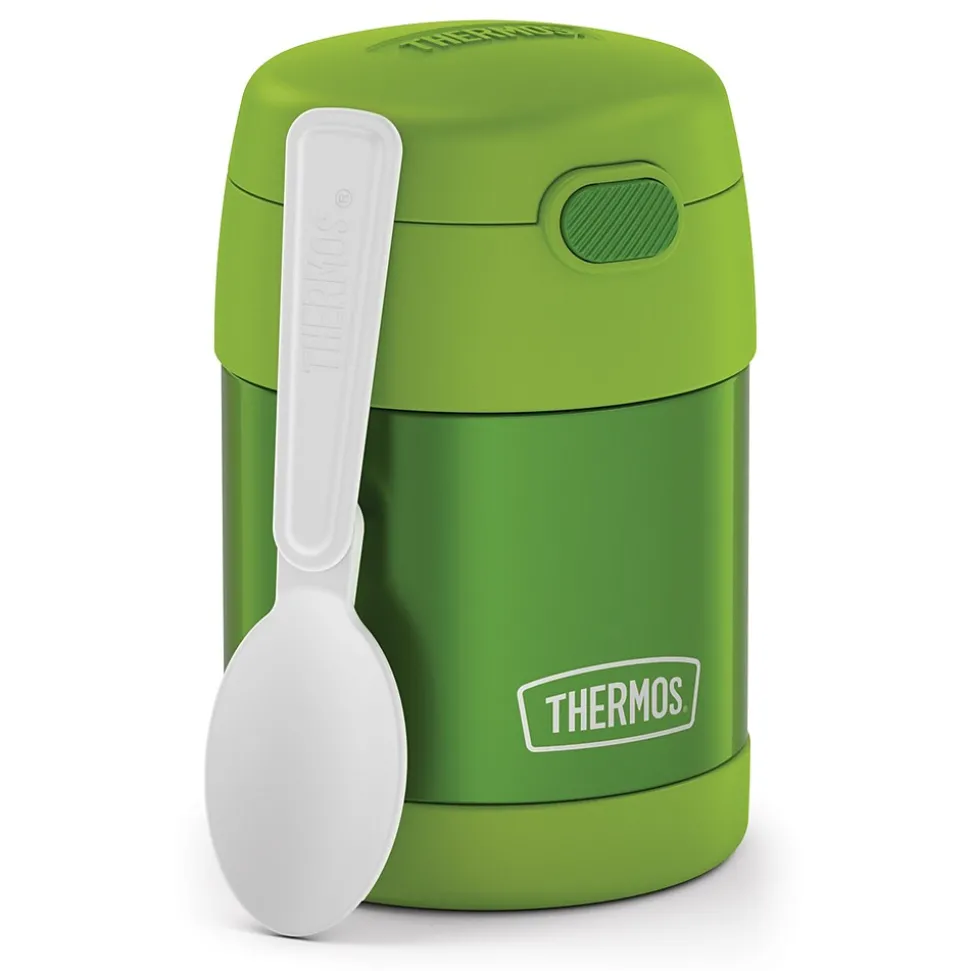 Thermos FUNtainer Stainless Steel Vacuum-Insulated Food Jar, 10-Oz., Lime (F3100LM6)