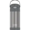Thermos FUNtainer Stainless Steel Vacuum Insulated Water Bottle, 12 oz., Gray (THRF4100CH6)